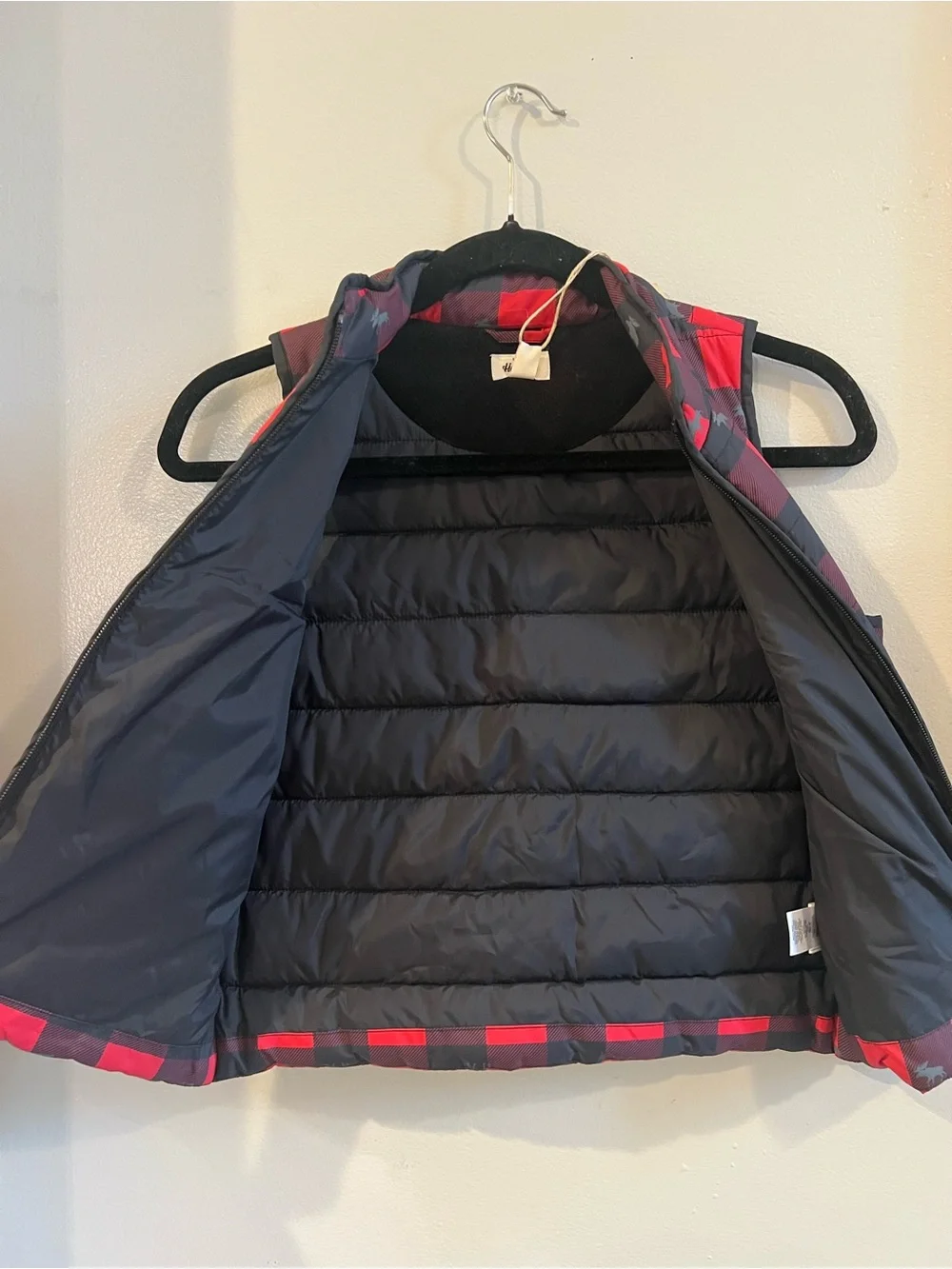 Hatley Heritage Boys Size 6 Buffalo Plaid Quilted Puffer Vest Moose NWT